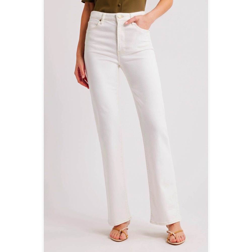FRAME NWT The Arrow Womens High Rise Relaxed Bootcut Jeans White Sz30 Msrp$268